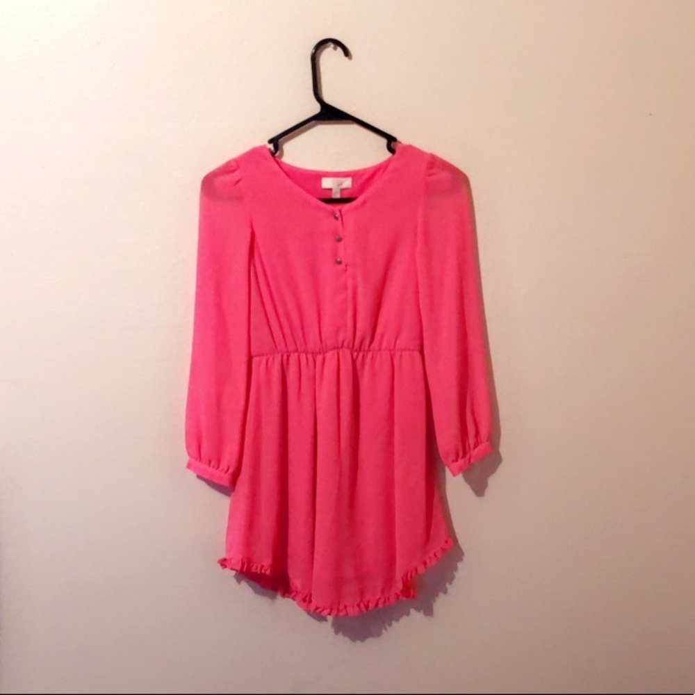 Pink long sleeve dress